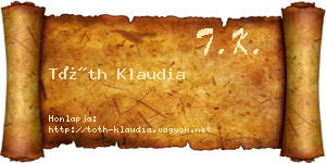 Tóth Klaudia névjegykártya