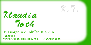 klaudia toth business card